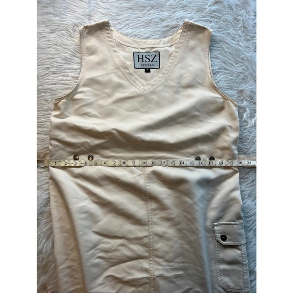 HSZ Studio Vintage Canvas sleeveless midi dress cream size medium - Picture 6 of 8